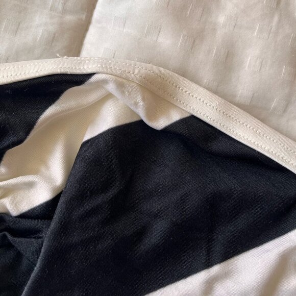 Rare Vintage Black + White Diagonally Striped Strapless One Piece S - Picture 12 of 13